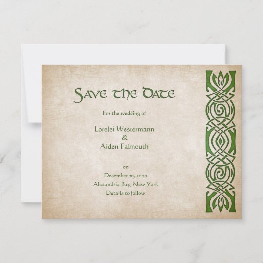 Celtic Viking Fantasy Wedding Save The Date (Voorkant)