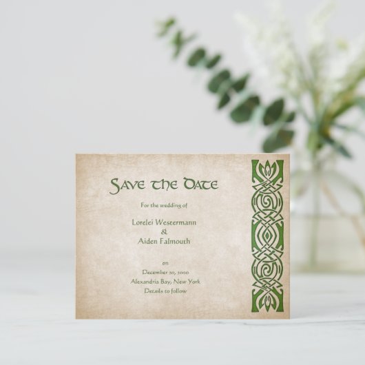 Celtic Viking Fantasy Wedding Save The Date (Staand voorkant)