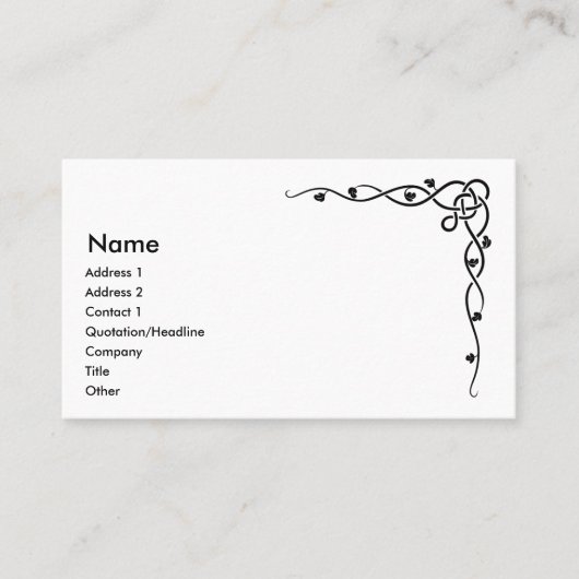 Celtic Vine Visitekaartjes Design 2 (Voorkant)