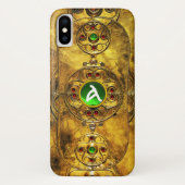 CELTIC WARRIOR SHIELD EMERALD RUBY GEM MONOGRAM Case-Mate iPhone CASE (Achterkant)