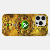 CELTIC WARRIOR SHIELD EMERALD RUBY GEM MONOGRAM iPhone HOESJE (Achterkant horizontaal)