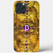 CELTIC WARRIOR SHIELD PAARS AMETHYST GEM MONOGRAM Case-Mate iPhone CASE (Achterkant)