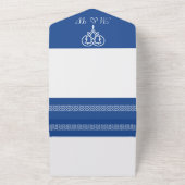 Celtic Weave Harten in Blau All In One Uitnodiging (Buitenkant)