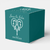 Celtic Weave Harten in Teal Favor Box Bedankdoosjes (Achterkant)