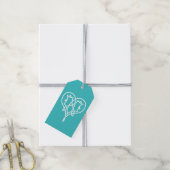 Celtic Weave Harten in Turquoise Cadeaubijslage Cadeaulabel (Met Touw)