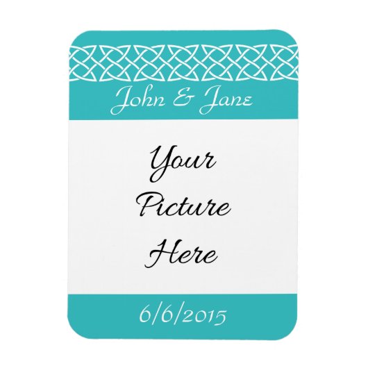 Celtic Weave Harten in Turquoise Herinneringmagnee Magneet (Verticaal)