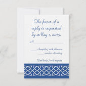 Celtic Weave Hartjes in Blau RSVP Kaart (Achterkant)