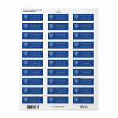 Celtic Weave Hartjes in Blauwe Retouradreslabel Etiket (Full Sheet)