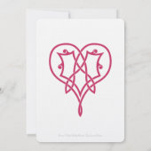 Celtic Weave Heart in Raspberry Wedding Invitation Kaart (Achterkant)