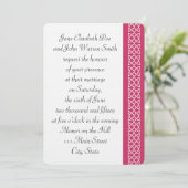 Celtic Weave Heart in Raspberry Wedding Invitation Kaart (Staand voorkant)