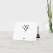 Celtic Weave Hearts in Black Dank je kaart (Achterkant)