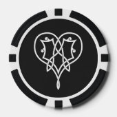 Celtic Weave Hearts in Black Poker Chips (Voorkant)