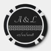 Celtic Weave Hearts in Black Poker Chips (Achterkant)