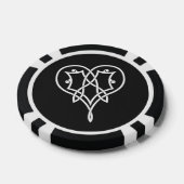 Celtic Weave Hearts in Black Poker Chips (Enkel)