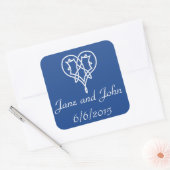 Celtic Weave Hearts in Blauwe Sticker (Envelop)