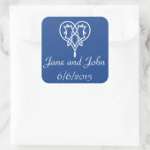 Celtic Weave Hearts in Blauwe Sticker (Tas)