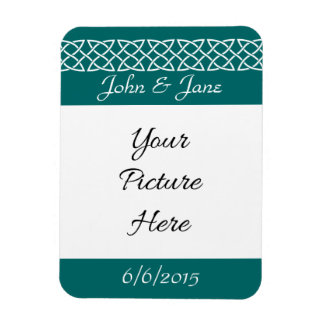 Celtic Weave Hearts in Blauwgroen Save-the-Date Ma Magneet