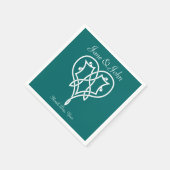 Celtic Weave Hearts in Blauwgroen servetten (Hoek)