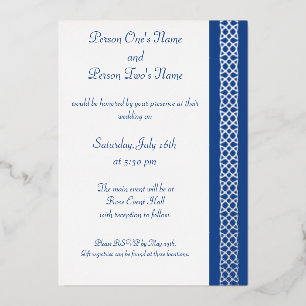 Celtic Weave Hearts in Blue Folie Invitation Uitnodiging