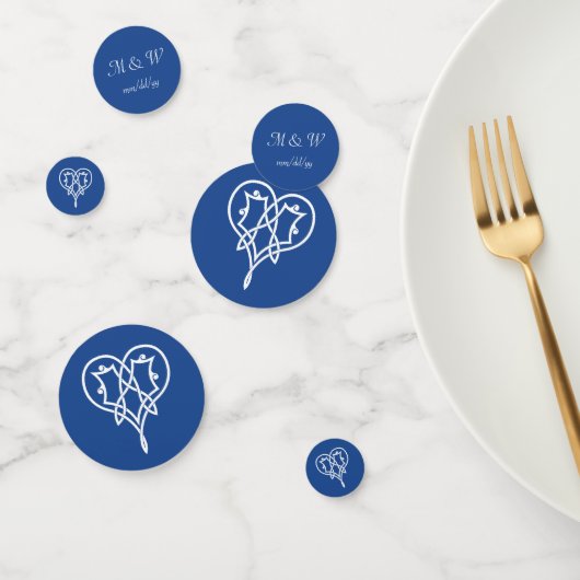 Celtic Weave Hearts in Blue Table Confetti (Groep)