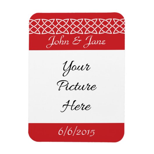 Celtic Weave Hearts in Cherry Save-the-Date Magnet Magneet (Verticaal)