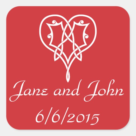 Celtic Weave Hearts in Cherry Sticker (Voorkant)