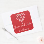 Celtic Weave Hearts in Cherry Sticker (Envelop)