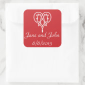 Celtic Weave Hearts in Cherry Sticker (Tas)