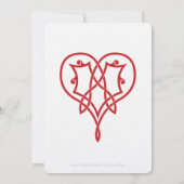 Celtic Weave Hearts in Cherry Wedding Invitation Kaart (Achterkant)