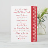 Celtic Weave Hearts in Cherry Wedding Invitation Kaart (Staand voorkant)