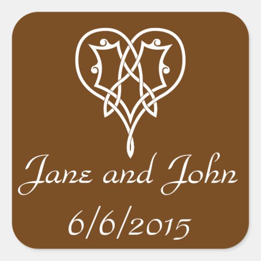 Celtic Weave Hearts in Chocolate Sticker (Voorkant)
