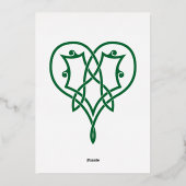 Celtic Weave Hearts in Green Folie Invitation Folie Uitnodiging (Achterkant)