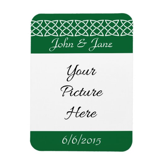 Celtic Weave Hearts in Green Save-the-Date Magnet Magneet (Verticaal)