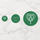 Celtic Weave Hearts in Groene Tafel Confetti (Achterkanten)