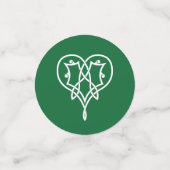 Celtic Weave Hearts in Groene Tafel Confetti (Kleine voorkant)