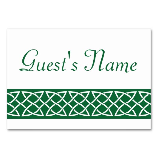 Celtic Weave Hearts in Groene Tafel Kaart (Voorkant)