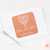 Celtic Weave Hearts in Koraal Sticker (Envelop)