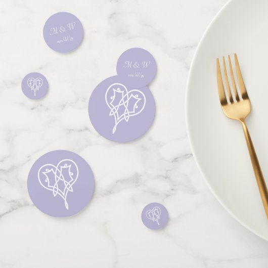 Celtic Weave Hearts in Lavendel Tafel Confetti (Groep)