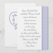 Celtic Weave Hearts in Lavender Wedding Invitation Kaart (Voorkant / Achterkant)