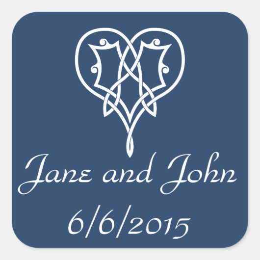 Celtic Weave Hearts in Navy Sticker (Voorkant)