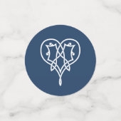 Celtic Weave Hearts in Navy Table Confetti (Kleine voorkant)