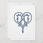 Celtic Weave Hearts in Navy Wedding Invitation Kaart (Achterkant)