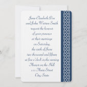 Celtic Weave Hearts in Navy Wedding Invitation Kaart (Voorkant)