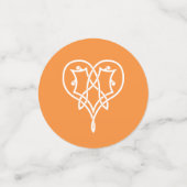 Celtic Weave Hearts in Oranje tafel Confetti (Kleine voorkant)