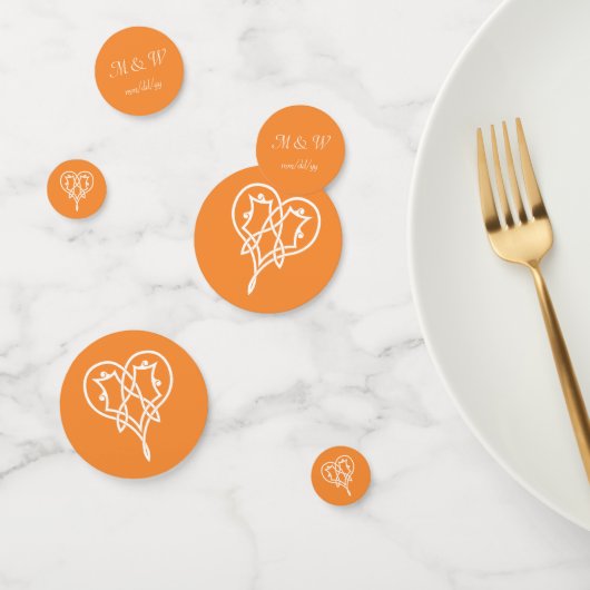 Celtic Weave Hearts in Oranje tafel Confetti (Groep)