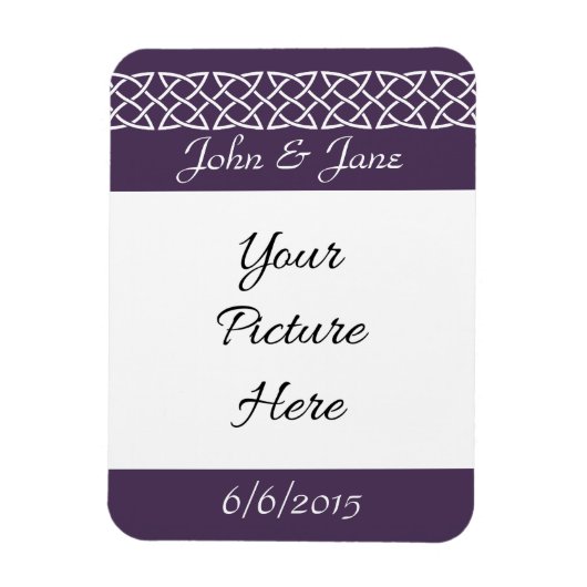 Celtic Weave Hearts in Paarse Save-the-Date Magnet Magneet (Verticaal)