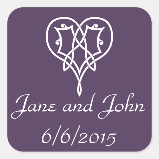 Celtic Weave Hearts in Paarse Sticker (Voorkant)