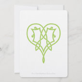 Celtic Weave Hearts in Peridot bruiloft uitnodigin Kaart (Achterkant)