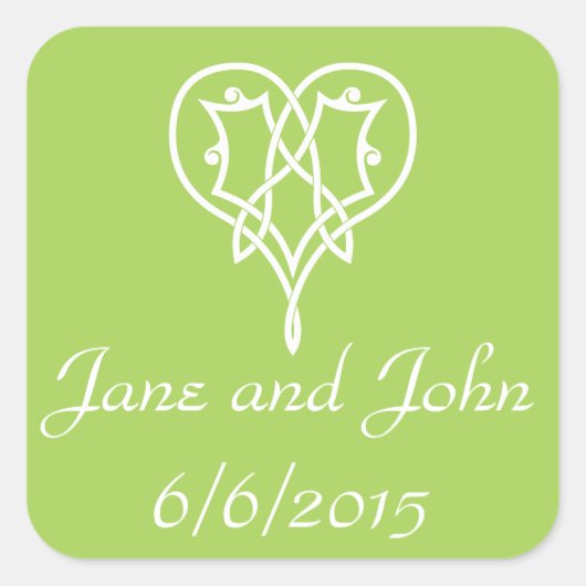 Celtic Weave Hearts in Peridot Sticker (Voorkant)