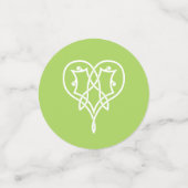 Celtic Weave Hearts in Peridot Table Confetti (Kleine voorkant)